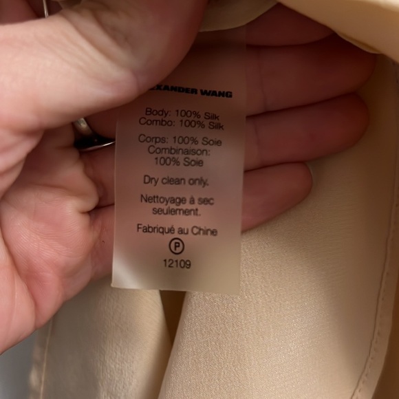 T by Alexander Wang Short Sleeve Button Down Sheer 100% Silk Blouse - Picture 7 of 11